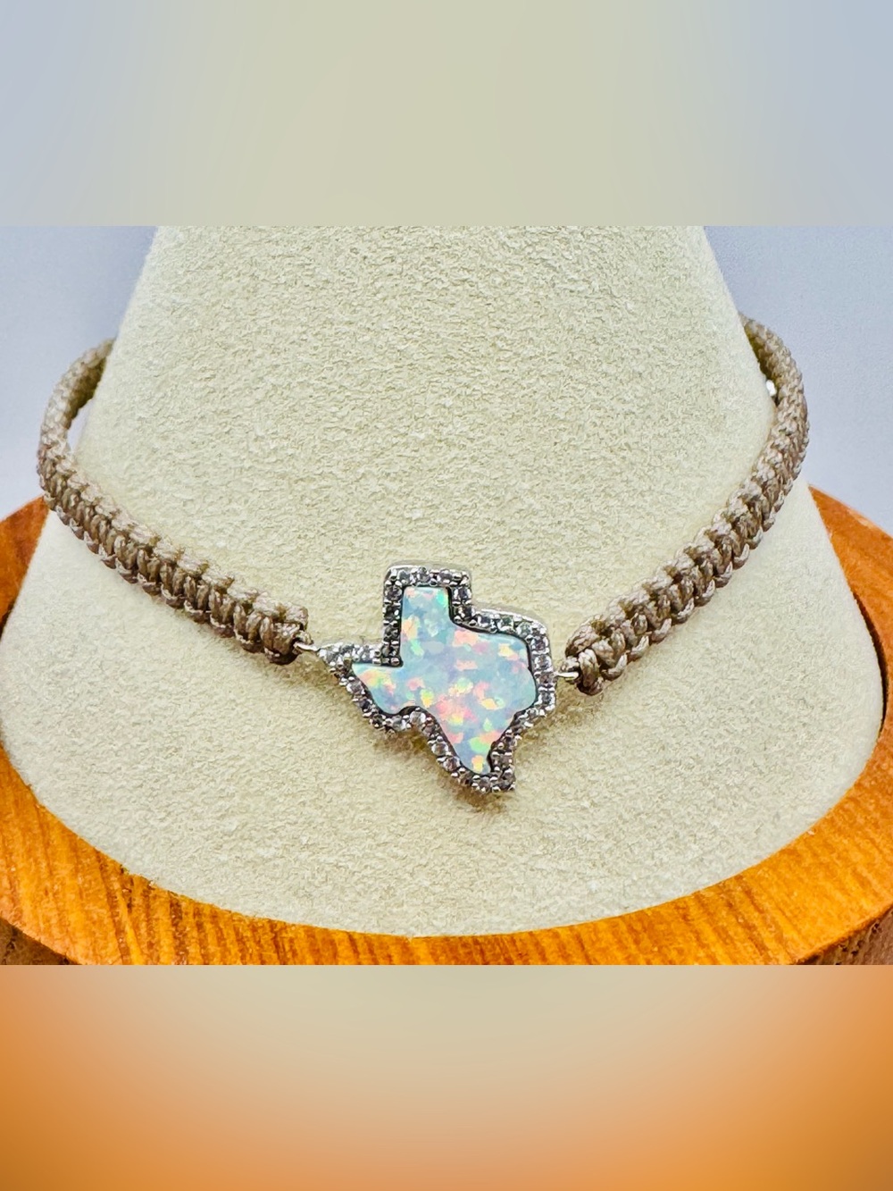 925 Silver Texas Opal Macramé Bracelet